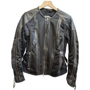 Harley Davidson Women's Riding Gear Motorcycle Jacket Mesh Leather Seams Sz M‎